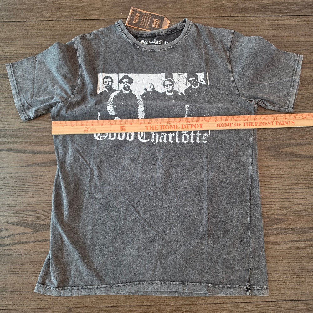 Good Charlotte Band T-Shirt Mens Large Charcoal Grey Mineral Wash NWT - Picture 4 of 5